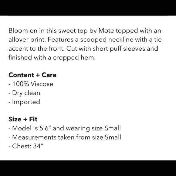 NEW UO Motel Mazu Printed Crop Top - Picture 2 of 2